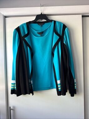 MING WANG Knit Jacket & Shell Set  2X
